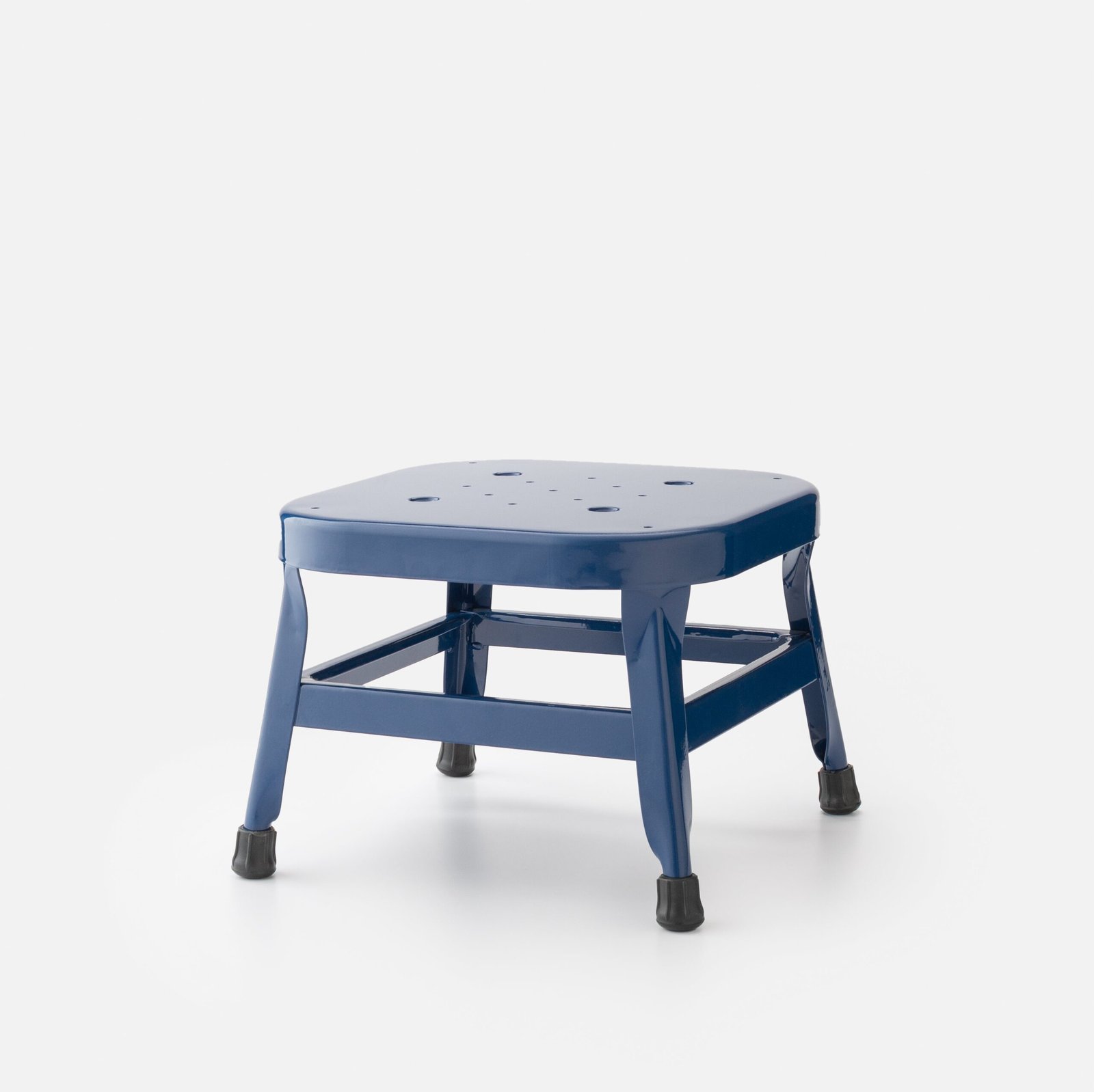 Open Schoolhouse Utility Stool 10"::Navy-gloss::Main in zoom modal