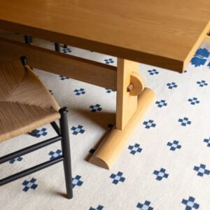 Open flora wool flatweave rug::indigo::hover in zoom modal