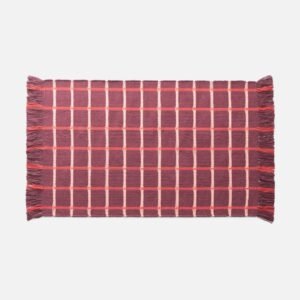 Open Cotton Grid Flatweave Rug::Brick::Main in zoom modal