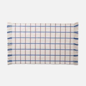 Open Cotton Grid Flatweave Rug::Natural::Main in zoom modal