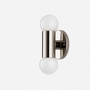 Open Cylinder Double Sconce::polished nickel::hover in zoom modal