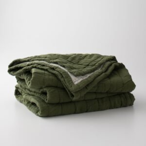 Open Channeled Cotton Quilt::alder::main in zoom modal