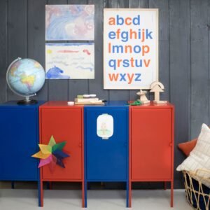 Open Alphabet Print::Blue + Red::Hover in zoom modal