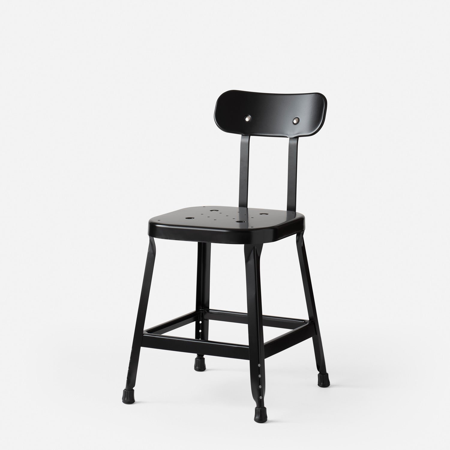Open Schoolhouse Utility Stool 18"::satin black::hover in zoom modal