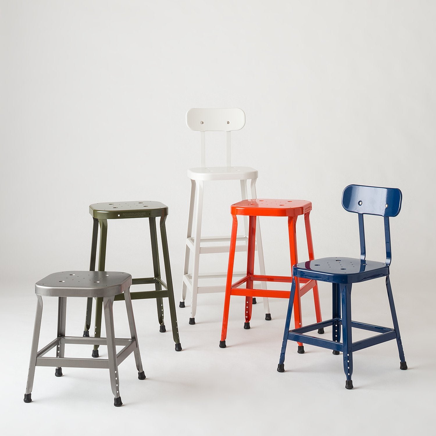 Open Schoolhouse Utility Stool 18"::Satin Black::Hover in zoom modal