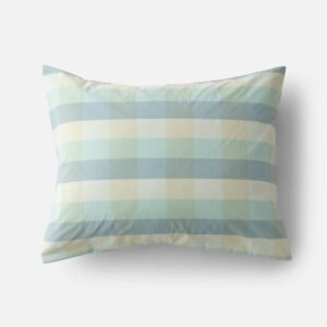 Open Woven Plaid Pillow Sham::woven plaid - shore::main in zoom modal