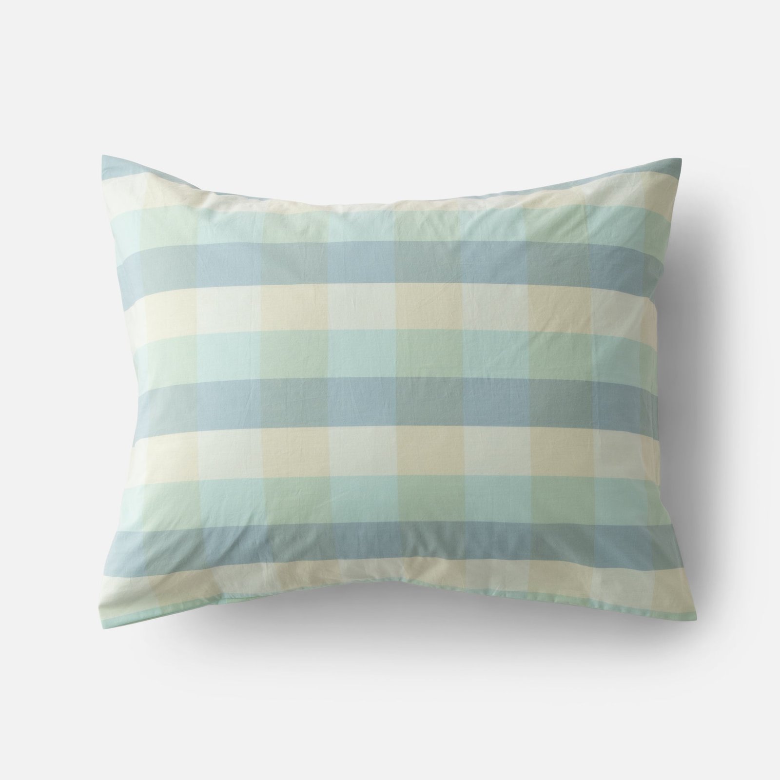 Open Woven Plaid Pillow Sham::woven plaid - shore::main in zoom modal