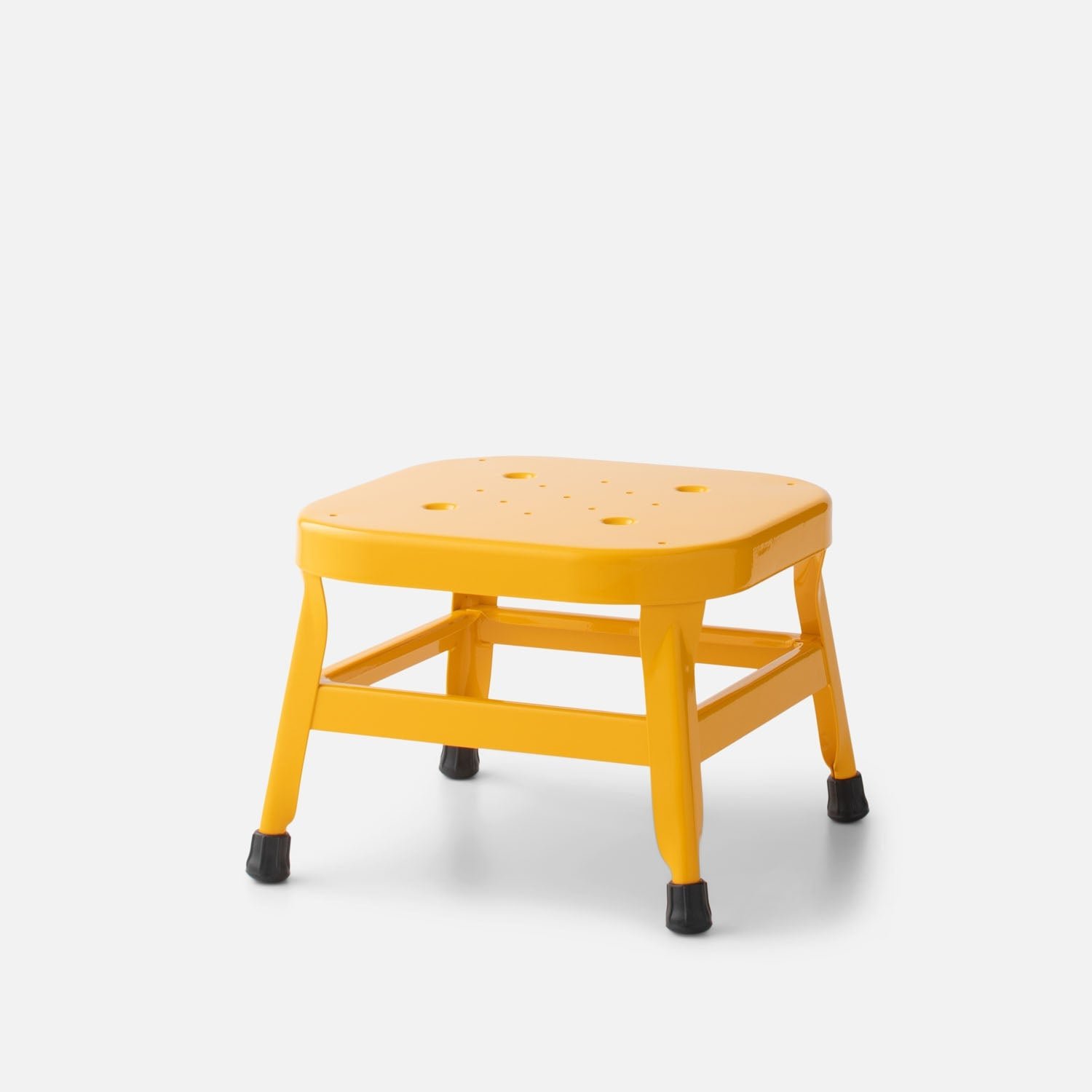 Open Schoolhouse Utility Stool 10"::Industrial Yellow-Gloss::Main in zoom modal