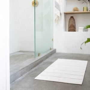 Open Wide Stripe Bath Mat::black::Hover in zoom modal