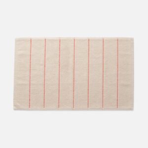 Open Woven Plaid Shower Curtain::persimmon::Main in zoom modal